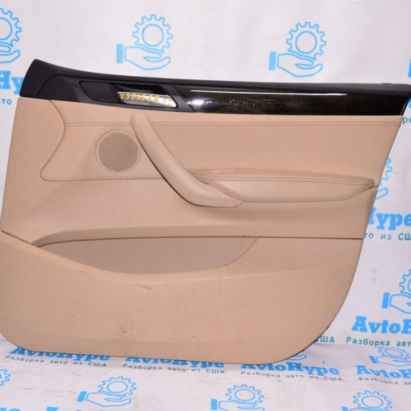 Обшивка двери карточка передняя правая BMW X3 F25 11-17 кожа бежевая (01) 51-41-7-394-530