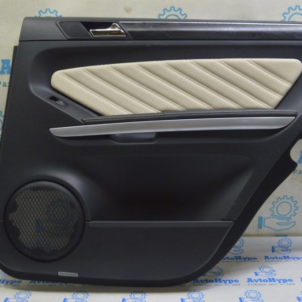 Обшивка двери (карточка) зад прав Mercedes X164 GL черн+беж, вставка дерево 
A 164 730 14 62