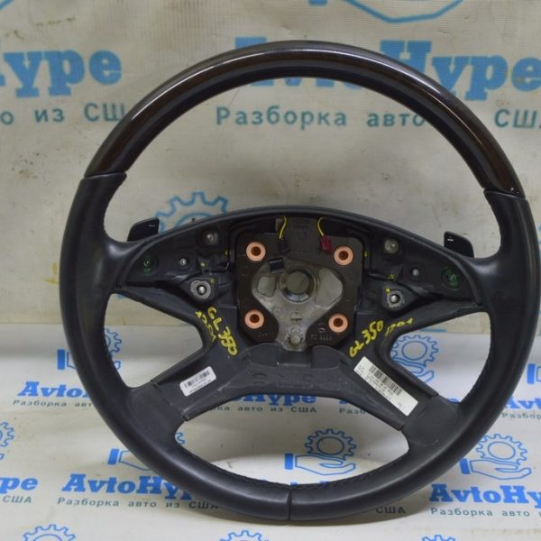 Руль (голый) Mercedes X164 GL рест, кожа черн, вставка темное дерево (01) 71т км A 164 460 90 03