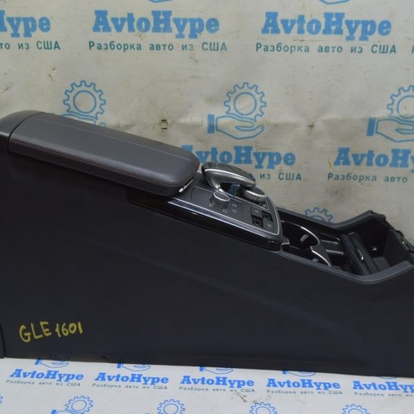 Консоль центральная (подлокотник)  Mercedes GLE-class C292 12-19 кожа черн, красная строчка A 166 680 43 03