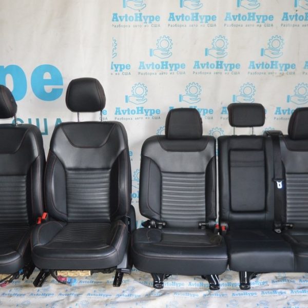Комплект сидений Mercedes GLE-class C292 12-19 кожа черн с красн строчк (01) с блоками и карт A 292 910 02 05