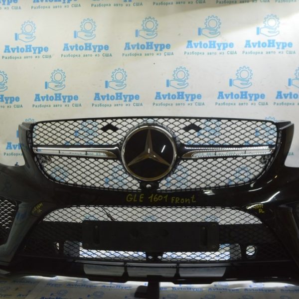 Бампер передний в сборе Mercedes GLE-class C292 12-19 AMG с парктрониками (01) черный A 292 885 19 25