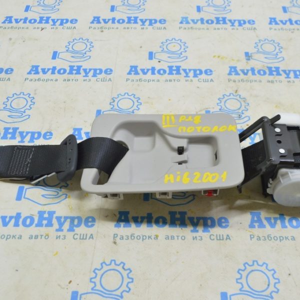 Ремень безопасности 3-го ряда в потолке Toyota Highlander 20- черный 73510-0E020-B2