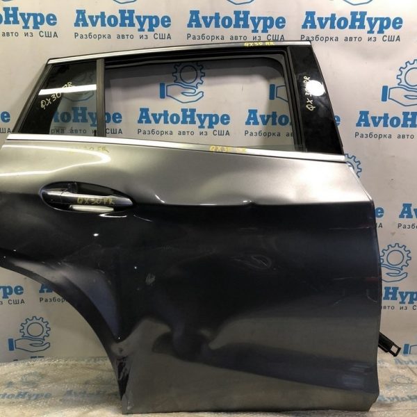 Дверь голая зад прав Infiniti QX30 17- (01) графит цвет KAD сильно замята HBA005DAMA