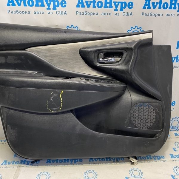 Обшивка двери (карточка) перед лев Nissan Murano z52 15- черн кожа (01) запилена 80901-5AD2A