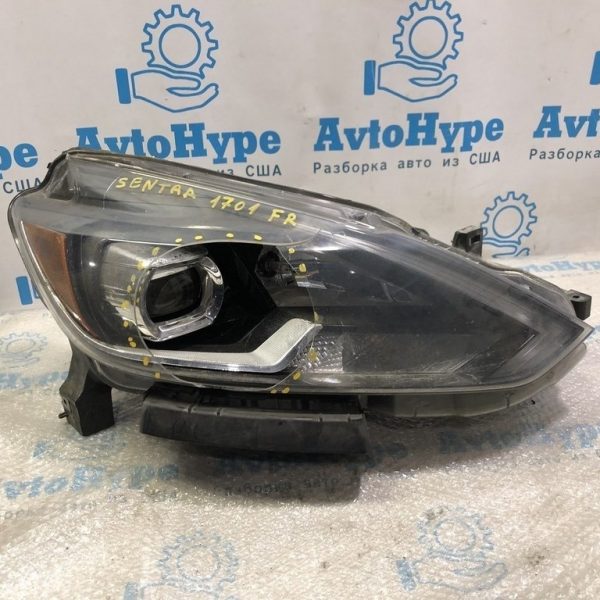 Фара передняя правая Nissan Sentra 16-19 рест led (01) на зч. без блока