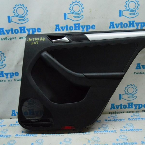 Обшивка двери (карточка) зад прав VW Jetta 11-18 USA черн (03) 5C6-867-212-T-HON