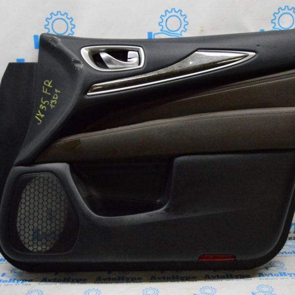 Обшивка двери (карточка) перед прав Infiniti JX35 QX60 13- черн с коричневыми вставками (01) 809A0-3JA3A