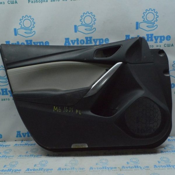 Обшивка двери (карточка) перед лев Mazda6 13-15 Touring черн,серая вставка (01) GJS3-68-450M-01