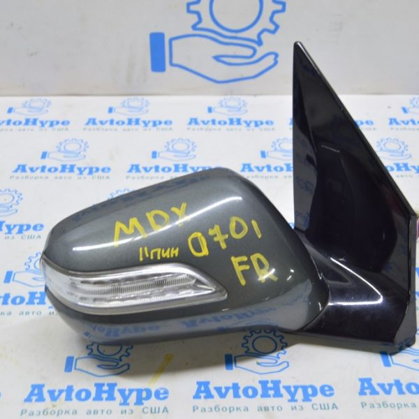 Зеркало боковое правое Acura MDX 07-08 подогрев, поворотник (01) 11 пин, зеленое 76200-STX-A02ZF