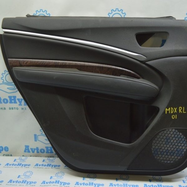 Обшивка двери (карточка) зад лев Acura MDX 14-16 кожа черн (01) деф. 83751-TZ5-A61ZA