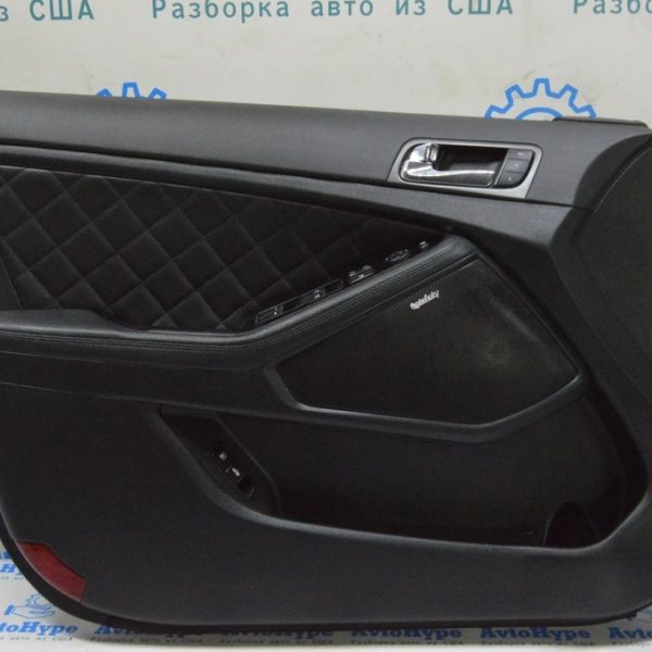 Обшивка двери карточка передня левая Kia Optima 11-15 (04) черная, INFINITY, перешитая 823034U250DA2