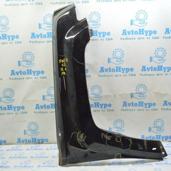Крыло переднее правое Jeep Patriot 11-17(01) Реал В.С. черное, вмятины, ржавчина 68079924AA
