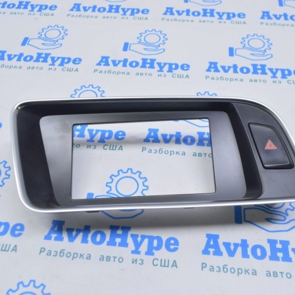 Накладка торпеды вокруг монитора Audi Q5 8R 09-17 черная с хром 8R1-857-186-N-3Q7