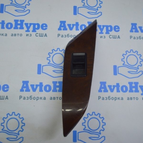 Управление стеклоподъемником задним левым Lexus RX350 RX450h 10-15 черн, с накладкой под дерев 84810-0E021