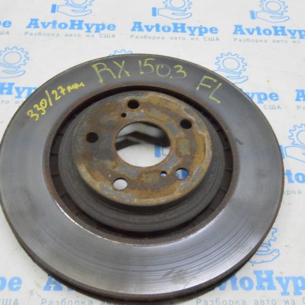 Диск тормозной передний левый Lexus RX350 RX450h 10-15 (03) 330/27мм 43512-0E030
