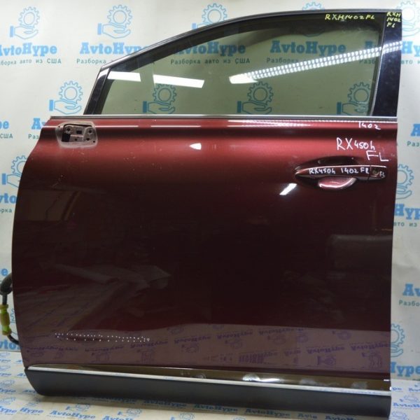Дверь голая передняя левая Lexus RX350 RX450h 10-15 бордовый цвет код 3S0 (02) царапина 67002-0E070