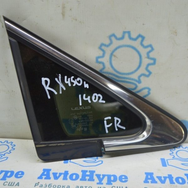 Форточка глухое стекло передняя правая Lexus RX350 RX450h 10-15 хром (02) 62110-0E010