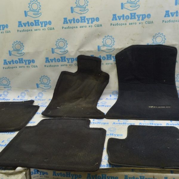 Комплект ковриков салона Lexus RX350 RX450h 16-22 тряпка черные, под химчистку (01) правый рул PT206-48161-00