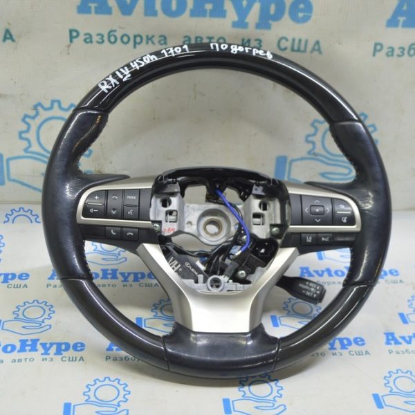 Руль голый Lexus RX350 RX450h 16-22 кожа, деревянные вставки, с подогревом (01) 45100-0E431-C0