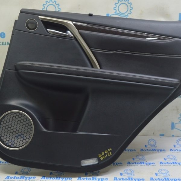 Обшивка двери карточка задняя правая Lexus RX350 RX450h 16-17 кожа черная, со шторкой 67630-0E620-20