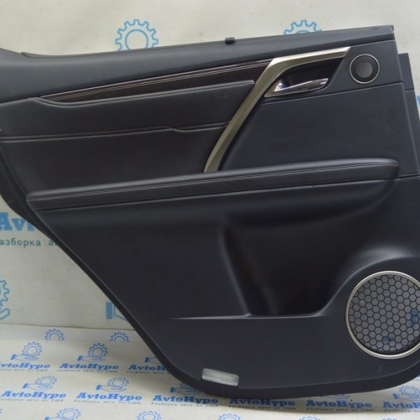 Обшивка двери карточка задняя левая Lexus RX350 RX450h 16-17 кожа черная, со шторкой 67640-0E620-20