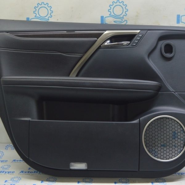 Обшивка двери карточка передняя левая Lexus RX350 RX450h 16-17 кожа черная 67620-0E430-C4