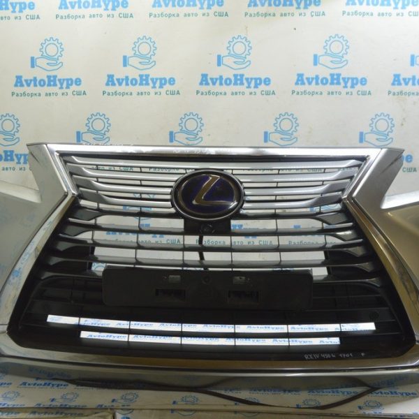 Бампер передний в сборе Lexus RX350 RX450h 16-19 парктроники, стекло значек,адаптивные птф (01 52119-0E934