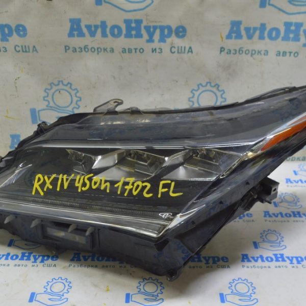 Фара передняя левая в сборе Lexus RX350 RX450h 16-19 без AFS LED 3 линзы (02) слом крепл 81150-0E280