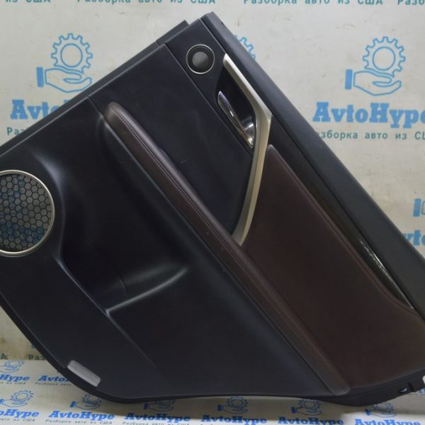 Обшивка двери карточка задняя правая Lexus RX350 RX450h 16-17 кожа черная с корчин вставкой 67630-0E780-C0