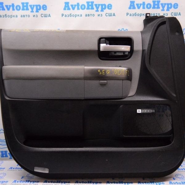 Обшивка двери (карточка) перед лев Toyota Sequoia 2008-2022 черн с сер накладкой 67620-0C450-E2