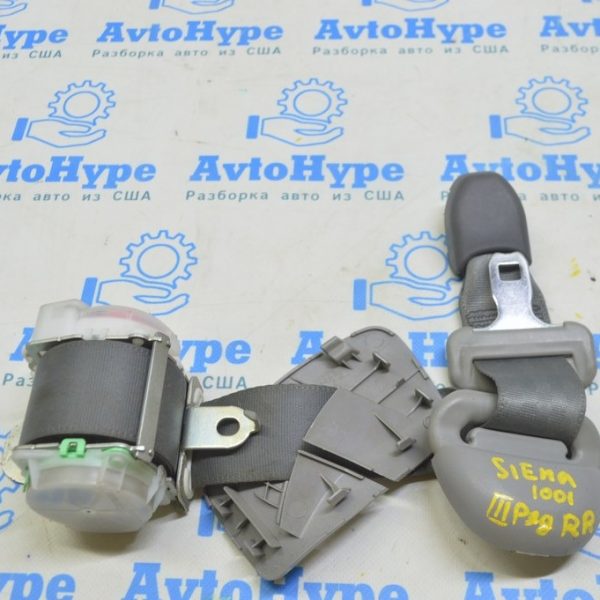 Ремень безопасности 3 ряд задний правый Toyota Sienna 15-20 серый (01) Реал М 73560-08032-B5