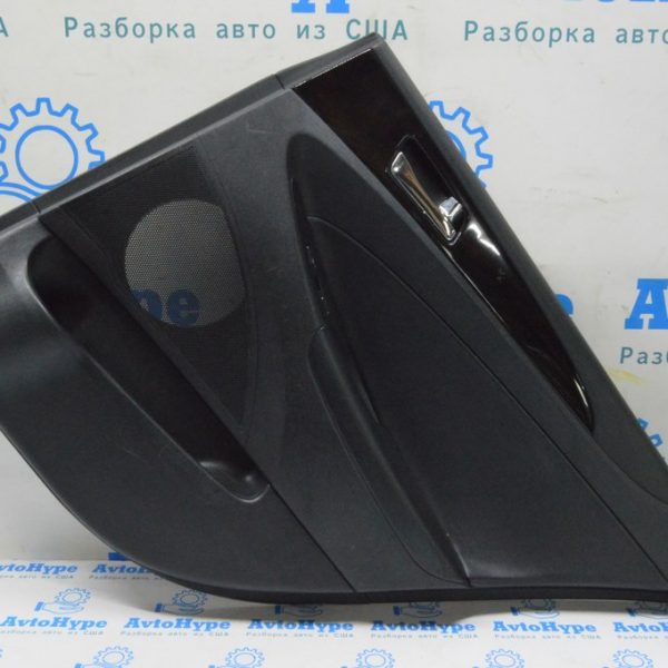 Обшивка двери карточка задняя правая Hyundai Sonata 11-15 черн, вставка дерево (02) царапины 833043Q1409RY