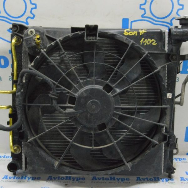 Диффузор кожух радиатора в сборе Hyundai Sonata 11-15 2.0Т (02) дефект фишек 253803Q280