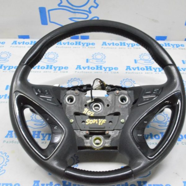 Руль голый Hyundai Sonata 11-15 кожа черн, под лепестки (02) потерт 561103Q450RY