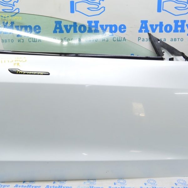 Дверь голая передняя прав Tesla Model 3 18- белая (03) тычка 1081420-E0-C