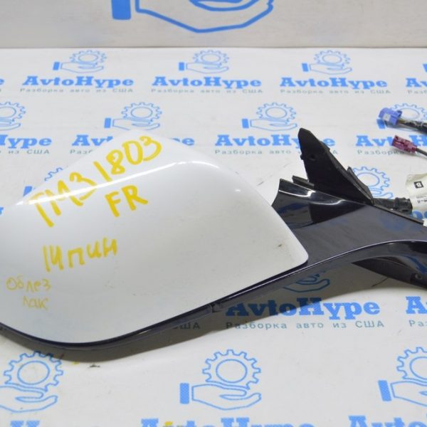 Зеркало боковое правое Tesla Model 3 18-20 14 пин, подогрев, автозатем(03) белое,полез лак 152192700C