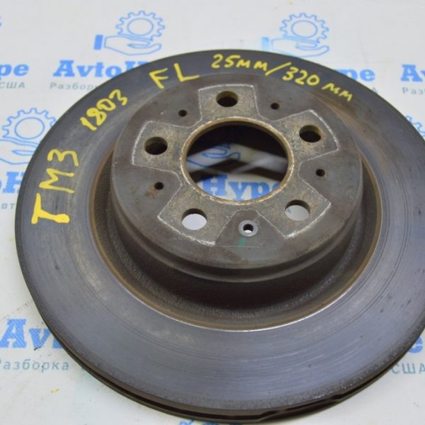 Диск тормозной передний лев Tesla Model 3 18- 25мм/320мм 1044611-00-D