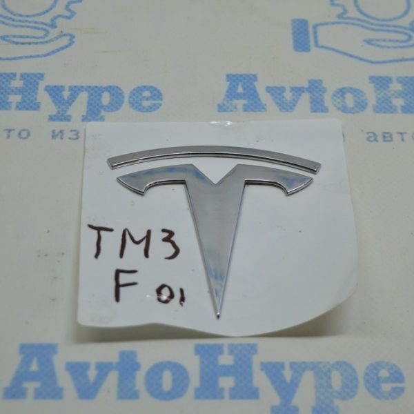 Эмблема значок T капота Tesla Model 3 18- хром 1494949-00-A
