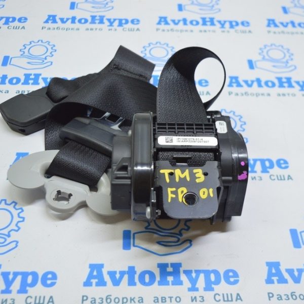 Пассажирский ремень безопасности Tesla Model 3 18- без натяжителя чёрн (01) 1081279-01-G