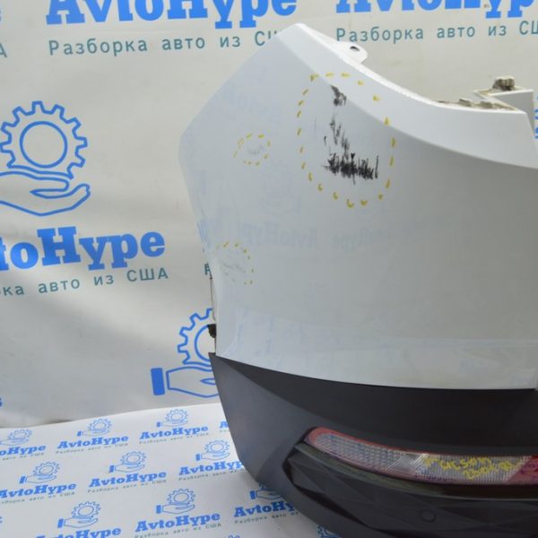 Бампер задний голый левый Hyundai Tucson 22- (01) белый, потёрт 86656N7000