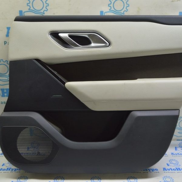 Обшивка двери (карточка) перед прав Range Rover Velar L560 17- черн+сер, дерево, meridian (01) LR091433