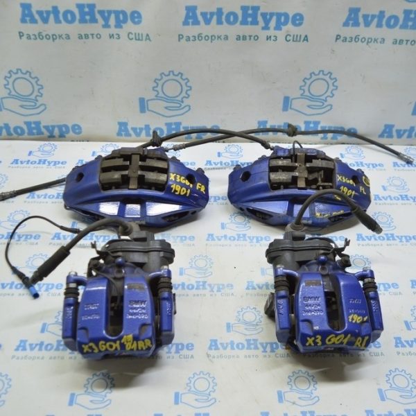 Комплект суппортов синий, m sport перед и зад BMW X3 G01 18-23 без дисков,с колодками 80% (01) 34116891283