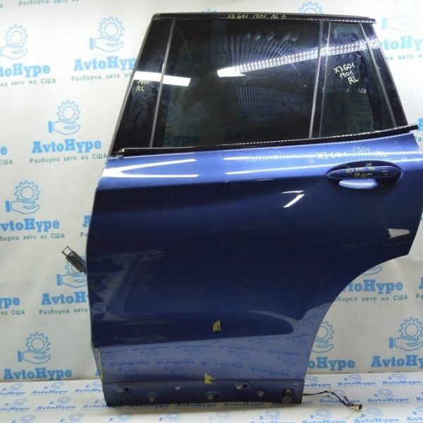 Дверь голая задняя левая BMW X3 G01 18-23 еле примята внизу (01) цвет phytonic-blau metallic 41007465533