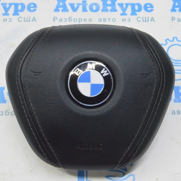 Подушка безопасности airbag в руль водительская BMW X5 G05 19-24 кожа черная (01) 32 30 6872263