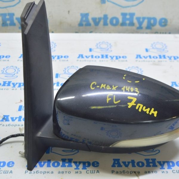 Зеркало боковое левое Ford C-max MK2 13- с поворотником и подогревом (03) черн 7пин трещинка HM5Z-17683-A
