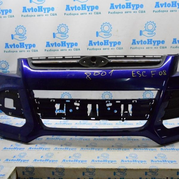 Решетка радиатора grill БЕЗ эмблемы Ford Escape MK3 13-16 дорест хром полоска (08) CJ5Z-8200-DD