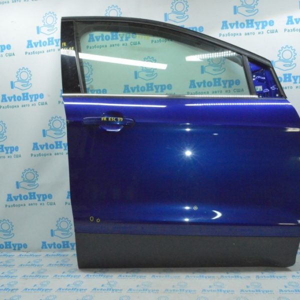 Дверь голая перед прав Ford Escape MK3 13- синий цвет J4(09) тычки CJ5Z-7820124-А