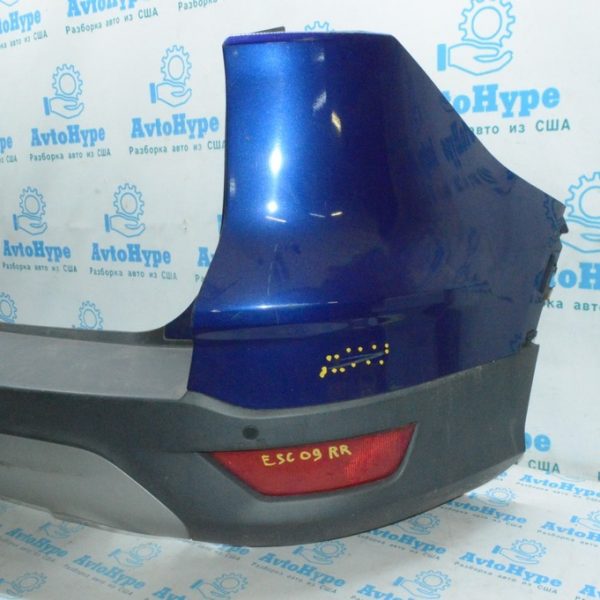 Бампер задний голый прав Ford Escape MK3 13-16 дорест синий цвет J4 (09) царапина CJ5Z-17810-APTM