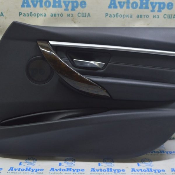 Обшивка двери (карточка) перед прав BMW 3 F30 12-19 черн кожа, под дерево (02) 51417279166